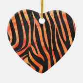 Zebra Black und Orange Print Keramikornament (Vorne)