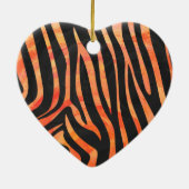 Zebra Black und Orange Print Keramikornament (Hinten)