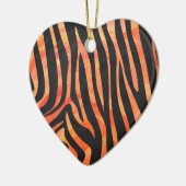 Zebra Black und Orange Print Keramikornament (Links)