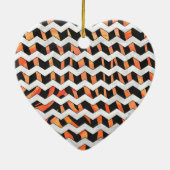 Zebra Black und Orange Print Keramikornament (Hinten)