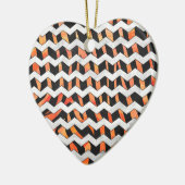 Zebra Black und Orange Print Keramikornament (Links)