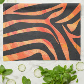 Zebra Black und Orange Print Küchentuch (Gefaltet)