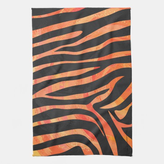 Zebra Black und Orange Print Küchentuch (Vertikal)