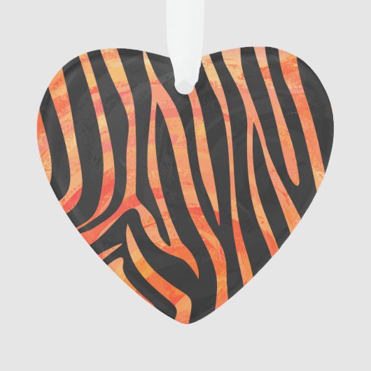 Zebra Black und Orange Print Ornament (Vorderseite)
