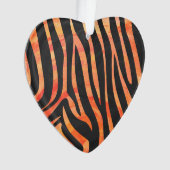 Zebra Black und Orange Print Ornament (Vorderseite)