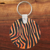 Zebra Black und Orange Print Schlüsselanhänger (Vorderseite)