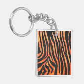 Zebra Black und Orange Print Schlüsselanhänger (Vorderseite links)