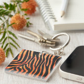 Zebra Black und Orange Print Schlüsselanhänger (Vorderseite rechts)