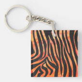 Zebra Black und Orange Print Schlüsselanhänger (Vorderseite)