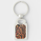 Zebra Black und Orange Print Schlüsselanhänger (Vorderseite)