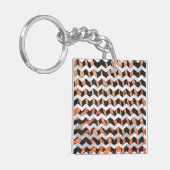 Zebra Black und Orange Print Schlüsselanhänger (Vorderseite links)