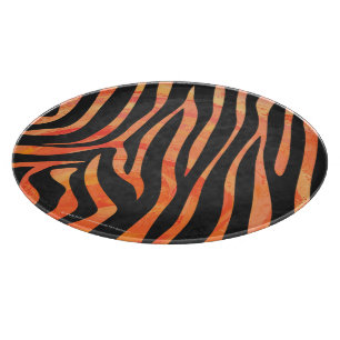 Zebra Black und Orange Print Schneidebrett