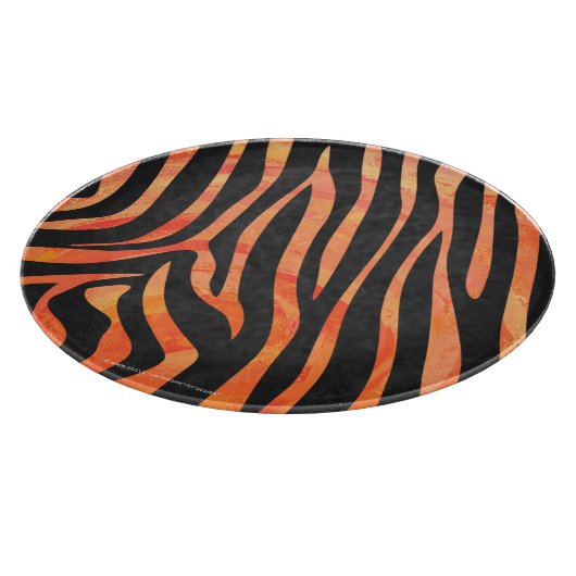 Zebra Black und Orange Print Schneidebrett (Ecke)