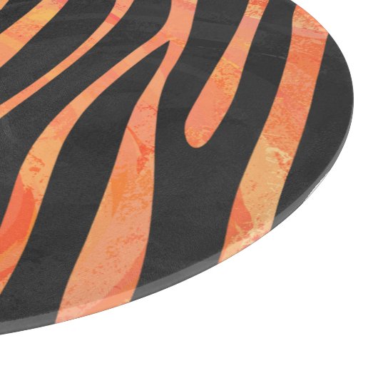 Zebra Black und Orange Print Schneidebrett (Ecke)