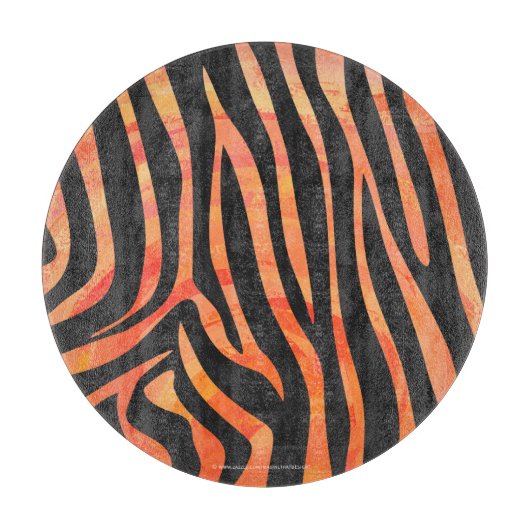 Zebra Black und Orange Print Schneidebrett (Vorderseite)