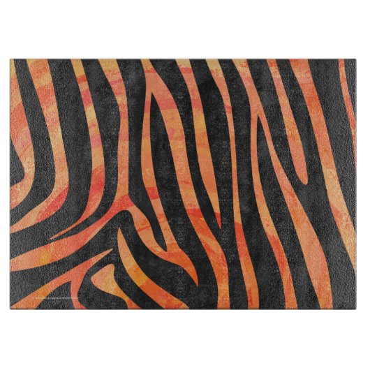 Zebra Black und Orange Print Schneidebrett (Vorderseite)
