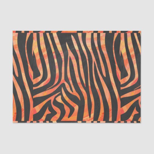 Zebra Black und Orange Print Seidenpapier (Vorderseite)