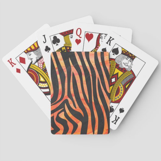 Zebra Black und Orange Print Spielkarten (Rückseite)