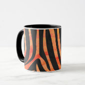 Zebra Black und Orange Print Tasse (Vorderseite Links)