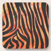 Zebra Black und Orange Print Untersetzer (Vorderseite)
