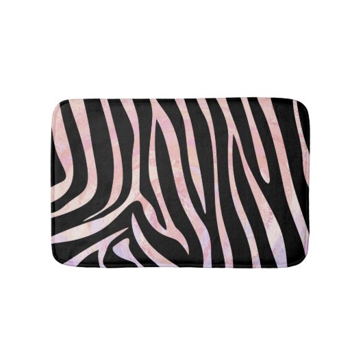 Zebra Black und Pink Print Badematte (Vorderseite)