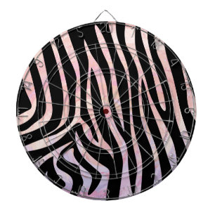 Zebra Black und Pink Print Dartscheibe
