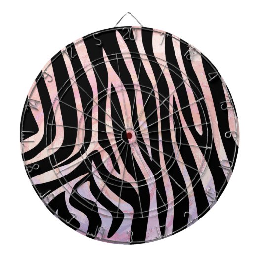 Zebra Black und Pink Print Dartscheibe (vorne)
