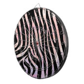 Zebra Black und Pink Print Dartscheibe (Vorderseite rechts)