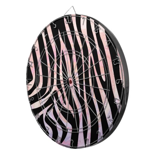 Zebra Black und Pink Print Dartscheibe (Vorderseite rechts)