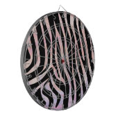 Zebra Black und Pink Print Dartscheibe (Vorderseite Links)