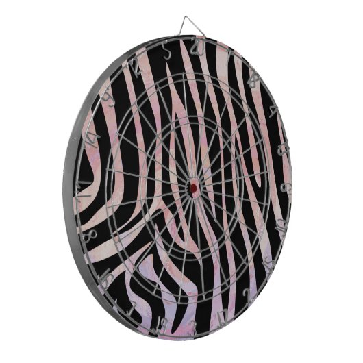 Zebra Black und Pink Print Dartscheibe (Vorderseite Links)
