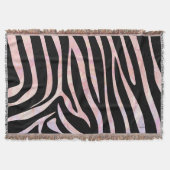 Zebra Black und Pink Print Decke (Vorderseite)