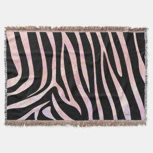 Zebra Black und Pink Print Decke