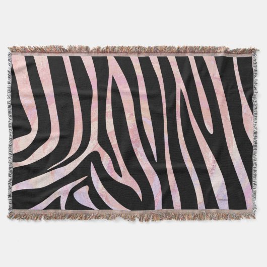 Zebra Black und Pink Print Decke (Vorderseite)