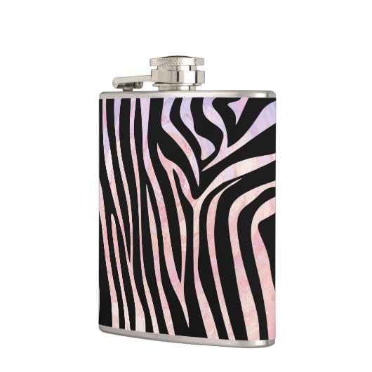 Zebra Black und Pink Print Flachmann (Links)
