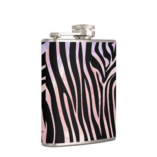 Zebra Black und Pink Print Flachmann (Rechts)