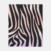 Zebra Black und Pink Print Fleecedecke (Vorderseite)