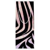 Zebra Black und Pink Print Geschenktüte Für Weinflaschen (Rückseite)