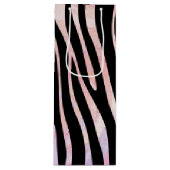 Zebra Black und Pink Print Geschenktüte Für Weinflaschen (Vorderseite)
