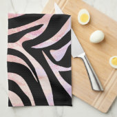 Zebra Black und Pink Print Geschirrtuch (Viertel Falte)