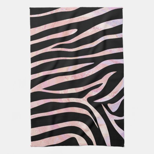 Zebra Black und Pink Print Geschirrtuch (Vertikal)
