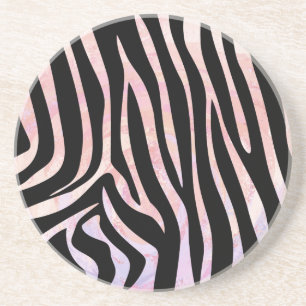 Zebra Black und Pink Print Getränkeuntersetzer