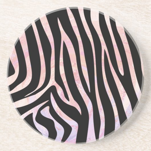 Zebra Black und Pink Print Getränkeuntersetzer (Vorne)