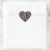 Zebra Black und Pink Print Herz-Aufkleber (Tasche)