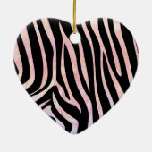 Zebra Black und Pink Print Keramik Ornament (Hinten)