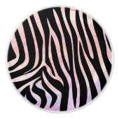 Zebra Black und Pink Print Keramikknauf (Vorderseite)