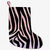 Zebra Black und Pink Print Kleiner Weihnachtsstrumpf (Vorderseite)
