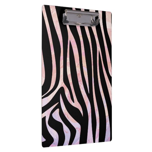 Zebra Black und Pink Print Klemmbrett (Rechts)