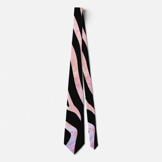 Zebra Black und Pink Print Krawatte (Vorderseite)