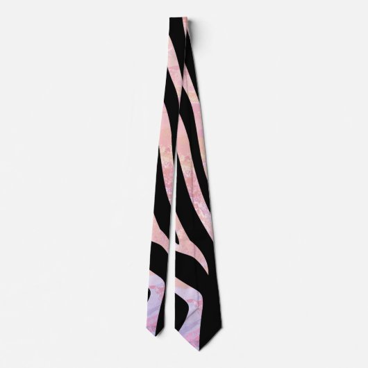 Zebra Black und Pink Print Krawatte (Rückseite)